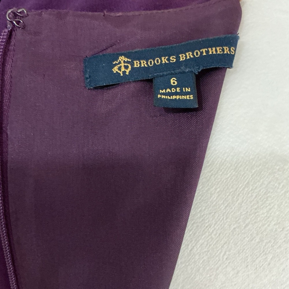 Brooks Brothers Wool Purple A-Line Dress Sz 6 Short Sleeve Career-core Classic - Picture 9 of 16